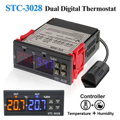 STC-3028 AC 220V DC 12V-24V デジタル湿度コントローラ 双電源モニタリング装置