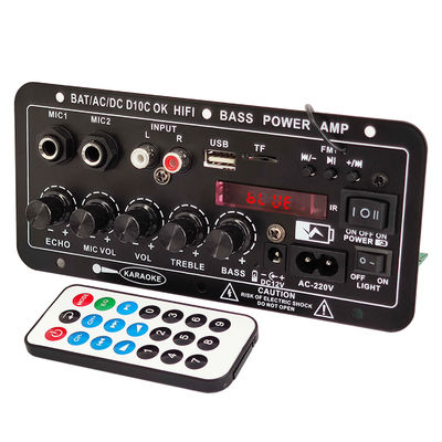 24V/220V カーアンプ モノラルオーディオアンプ 120W パワーデュアルマイクと Bluetooth 付き サブウーファーとカラオケ用