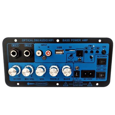 D60 50W サブウーファーアンプボード ブルートゥースと 12V/24V/220V 電力のための光学音声入力