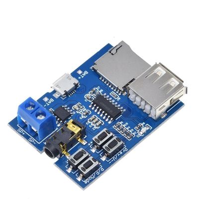 MP3デコーダーボード 3.7~5.5V 電源範囲 TFカードとUディスクプレイモード 2W モノアンプ