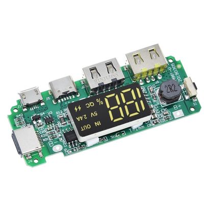 デュアルUSB 5V 2.4A マイクロ/C型 LED USBモバイルパワーバンク 18650 充電モジュール リチウム電池充電板回路保護