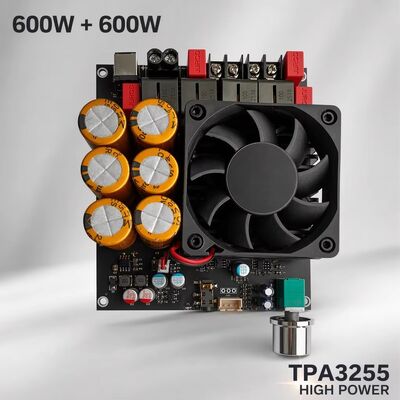 600W+600W デュアルTPA3255アンプボードファン冷却クラスDステレオアンプボードDC18-50V
