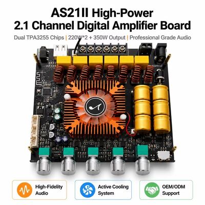 2.1 チャンネルダブル TPA3255 ブルーツ Bluetooth 5.1 アンプボード オーディオアンプ モジュール 220W+220W+350W