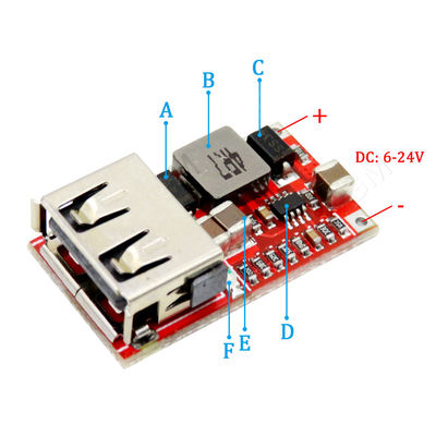 DCの木びき台の5V 3A車USBの充電器モジュール6-24V DC軽減する力モジュールへの軽減するコンバーター12v 5v力モジュール12V/24V