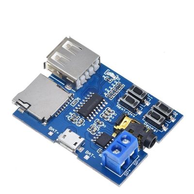 MP3デコーダーボード 2W モノアンプ TFカードとUディスク再生モード 3.7V リチウムバッテリーオーディオプレーヤーモジュール