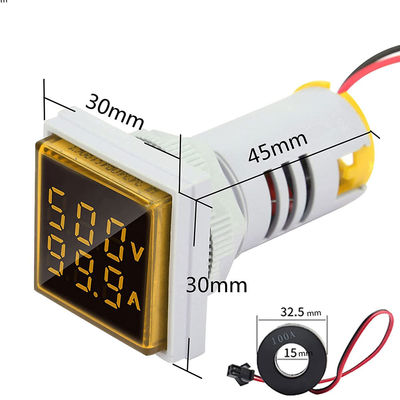正方形LEDデジタル ボルトメータおよび電流計110V 220Vの電圧流れ