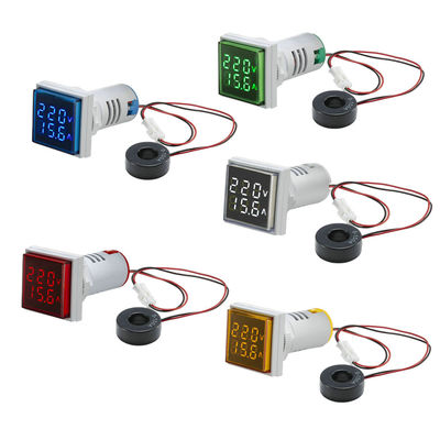正方形LEDデジタル ボルトメータおよび電流計110V 220Vの電圧流れ