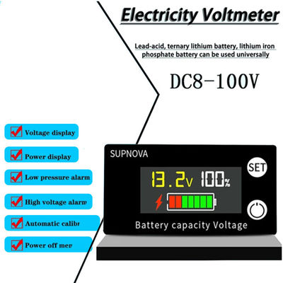 鉛の酸のデジタル電流計の電圧計のオートバイのボルトのゲージ12V-84V