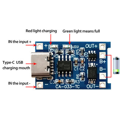 CA-033 USB 5V BMS電池の保護板2.8x1.7cmマイクロUSB