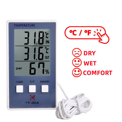 1.8F正確さの温度の湿気のメートルC/F LCDの表示センサーの調査の気象台