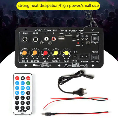 D10 12V 24V サブウーファー デジタル パワーアンプ ボード ワイヤレス オーディオ ステレオ BT 5.0 デュアル マイク カラオケ アンプ スピーカー Acc
