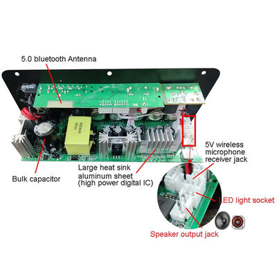 D100W ブルーツ Bluetooth 5.0 パワーアンプボード AC 220V DC 12-24V 5V ワイヤレスモジュール 8-12 インチ