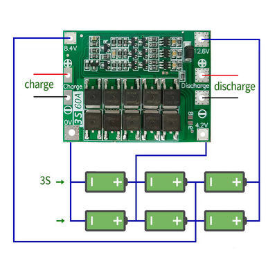 CA-3S-60A リチウムイオン電池充電器 リポセルモジュール PCB BMS 保護板 ドリルモーター 12.6V バランス付き