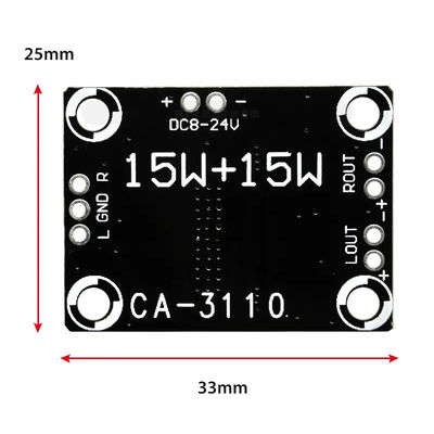 CA-3110 デジタルアンプボード 2x15W ステレオクラス D 8-24V DC、TPA3110 チップ付き