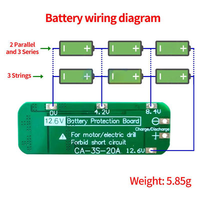 CA-3S-20A-E 11.1V 12V 12.6V BMS バッテリー保護板 リチウム3s BMS モジュール