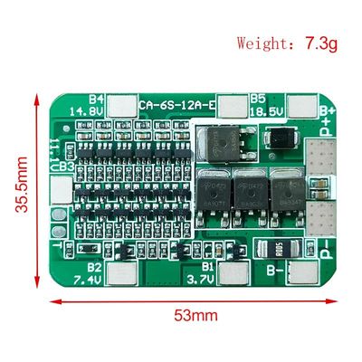 CA-6S-12A-E 24V PCB BMS 保護板 6 パック 18650 リチウム電池モジュール