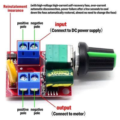 CA-105AS 35V 5A 90W PWM モータースピードコントローラー LEDディミングのための調整ボードスイッチ