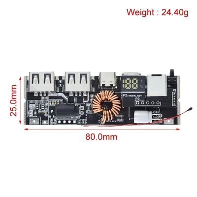 QC4.0 QC3.0 LED デュアル USB PD パワーバンク 18650 温度制御の充電モジュール