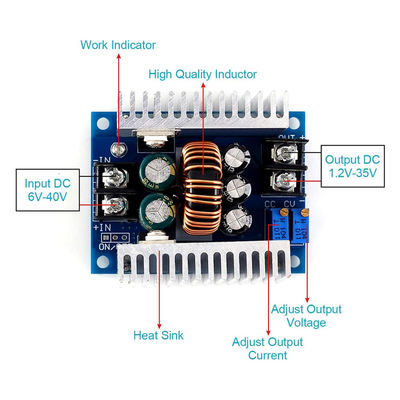 300W 20A DC-DC バックコンバータ ステップダウンモジュール 0.2-20A の電流制限範囲