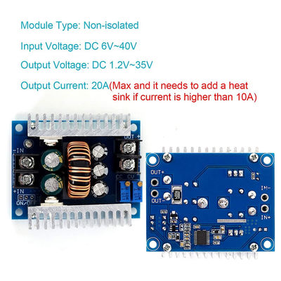 300W 20A DC-DC バックコンバータ ステップダウンモジュール 0.2-20A の電流制限範囲