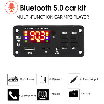 50WBluetooth 5.0カーオーディオアンプモジュール,USB TF FMラジオと5.0チャンネル