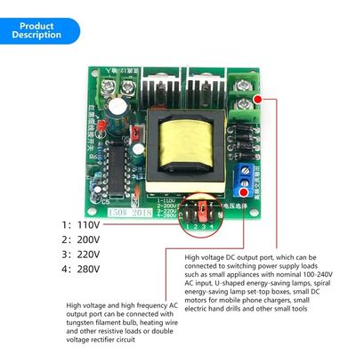 12V から 110V 200V 220V 280V 150W バッテリーインバーターのインバーターブーストボードトランスフォーマー