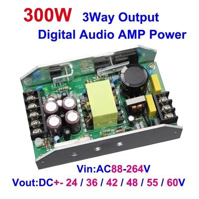TPA3255 TPA3221 TPA3116オーディオアンプのための300W デュアルDC 24/36/48V 12V1A電源