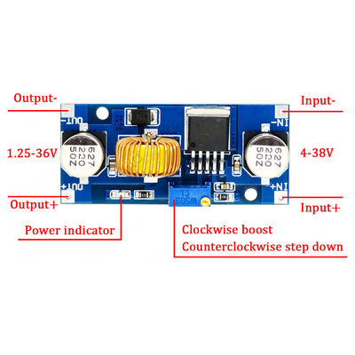 5A DCブーストコンバーターモジュール 4-38V 調節可能 ステップダウン 電源 96% 効率 バックモジュール