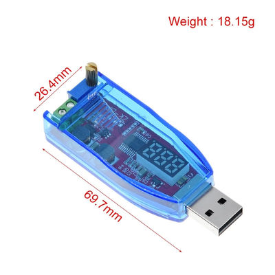 調節可能なポテンチオメーター LED DC-DC 5V から DC 1-24V 電力への USB ステップアップ/ダウン 変換器