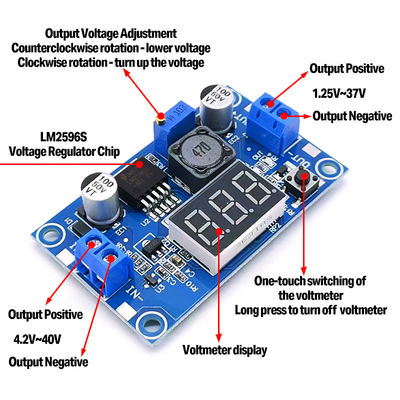 調整可能なLM2596S ステップダウンバックコンバーター 配電モジュール