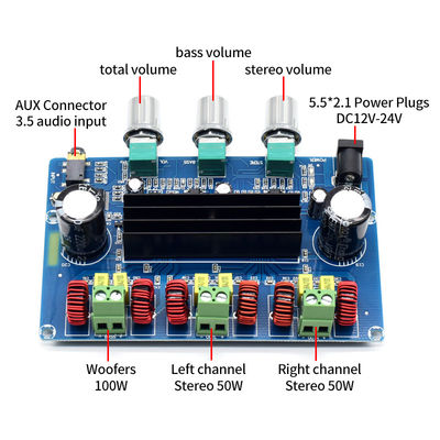 100W 2*50W BTデジタルオーディオパワーアンプボード TPA3116D2 ホームアンプCA-3166B