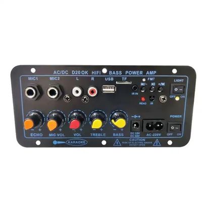 D20 60-200W BTアンプボード カーステレオアンプ サブウーファー USB FMラジオ TFプレーヤー デュアルマイク