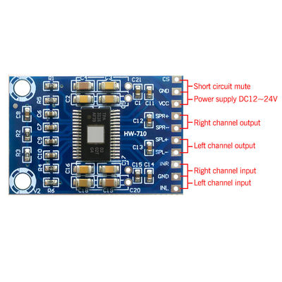 TPA3116D2 チップデジタルアンプボード、50W+50W 出力および 12V-24V DC 電源付き