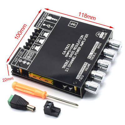CA-TB21 2.1チャンネル BT サブウーファーアンプ オーディオボード 2*50W+100W 12-24V AMP