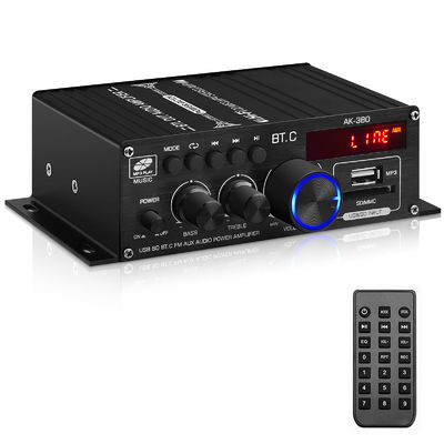 AK-380 USB SDオーディオ パワー増幅器 400W 2.0 CH ハイファイステレオ AMP スピーカー 家庭用リモコン付きブルートゥース 5.0Amp受信機