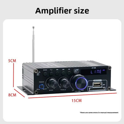 HiFi ステレオオーディオ用イコライザー付き 120W デュアルチャンネルパワーアンプ