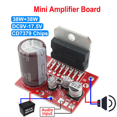 TDA7379 ステレオパワーアンプモジュール ダブルチャネル DC9V-17.5V 38W+38W アンプ オーディオボード TDA7379