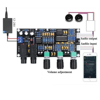 XH-M273 PT2399 カラオケマイク制御用ステレオ周波数付きデジタルプレアンプボード 12-24V DC