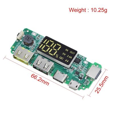 デュアルUSB 5V 2.4A マイクロ/C型 LED USBモバイルパワーバンク 18650 充電モジュール リチウム電池充電板回路保護