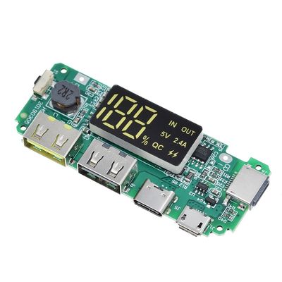 デュアルUSB 5V 2.4A マイクロ/C型 LED USBモバイルパワーバンク 18650 充電モジュール リチウム電池充電板回路保護