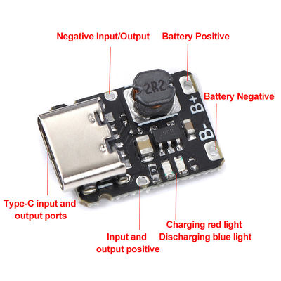 3.7V 4.2V 18650 リチウム電池充電 増強電源板 保護タイプc 理想的な5V充電・放電ソリューション