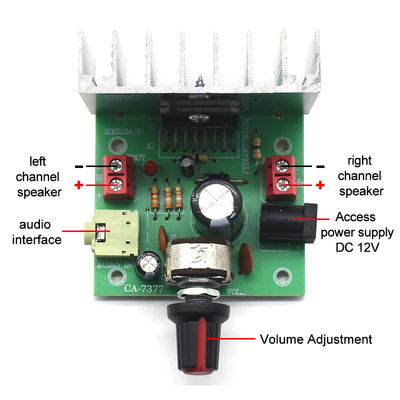 CA-7377 2.0チャネルデジタルオーディオアンプモジュール DC12V 2*35W TDA7377 AMPチップアンプボード