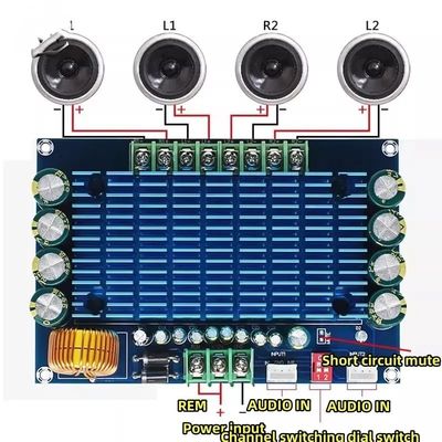 XH-M180 4x50W カースピーカーアンプモジュール TDA7850 ハイエンドカーアンプ DC12V デジタルオーディオボード