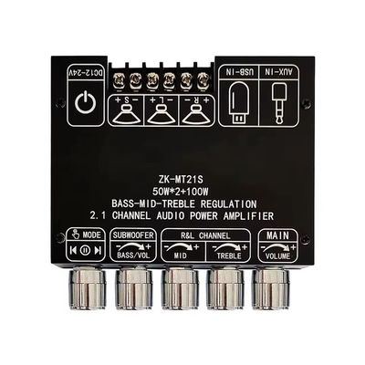 2.1チャンネルサブウーファー AUX 12V 24V オーディオステレオ 5.1 バス デジタルパワーアンプボード ZK-MT21S DCアダプター用 2x50W 100W