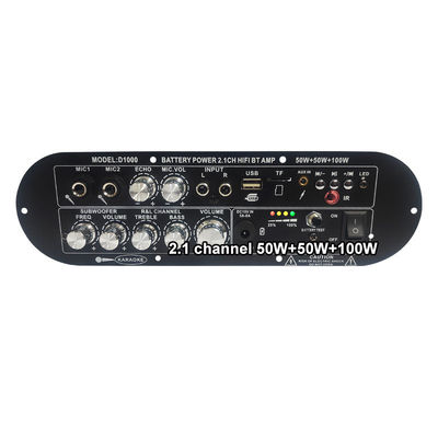 D1000 2.1チャネル サブウーファー デジタルアンプボード 50W+50W+100W 12v ホーム パワーアンプ 高低音 再充電可能