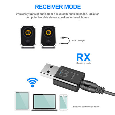 10mの伝送範囲とワイヤレスオーディオストリーミング用のデュアルモードを備えたBluetooth 5.0オーディオアダプター