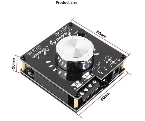 80W デュアルチャンネル Bluetooth 5.0 アンプボード 60x60x30mm