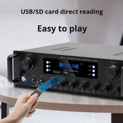 AV-628 プロフェッショナル 2.1 チャネル 600W ホーム コアキシアル サブウーファー アンプ 高性能モデル BT 光ファイバー受信機 国境を越える