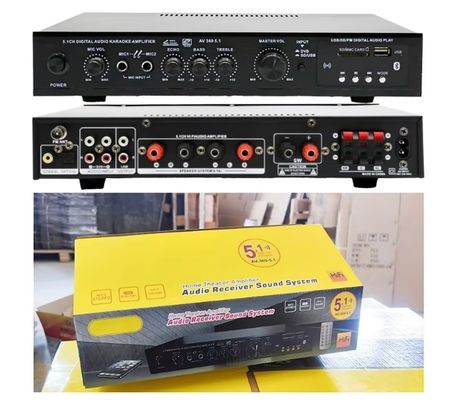 光同軸入力、BT 5.0、スーパーベース搭載の5.1CH 120W*2+25W*3 HIFIパワーアンプ、ホームシアターカラオケパーティー用