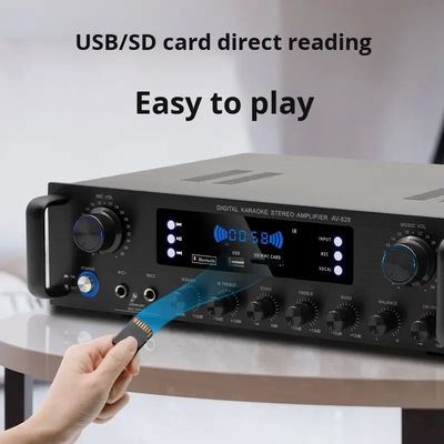AV-628 プロフェッショナル 5.1チャンネル 600W ホーム コアキシアル サブウーファー アンプ 高性能モデル BT 光ファイバー受信機 国境を越える